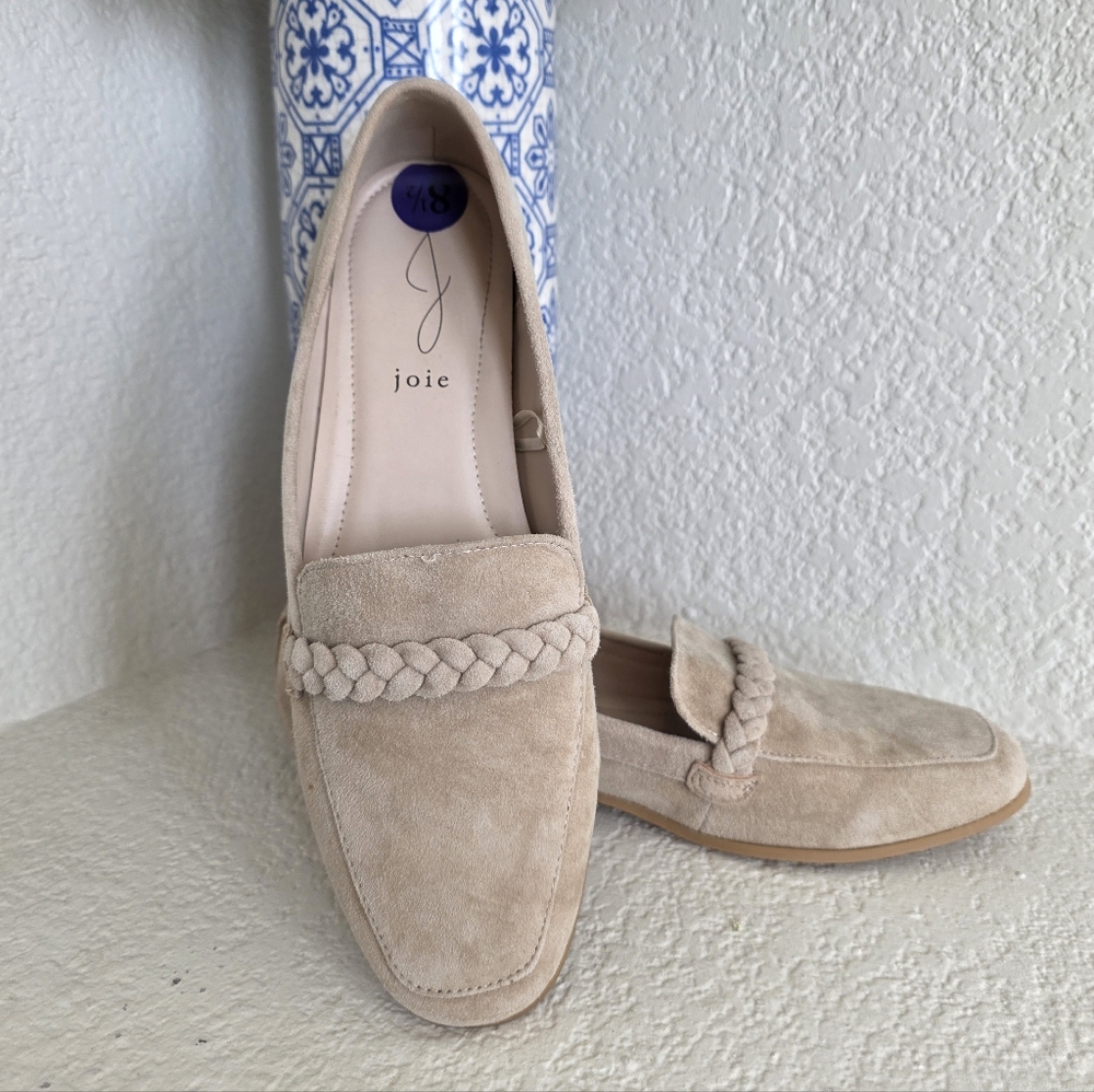 Joie Light Cream Suede Loafers